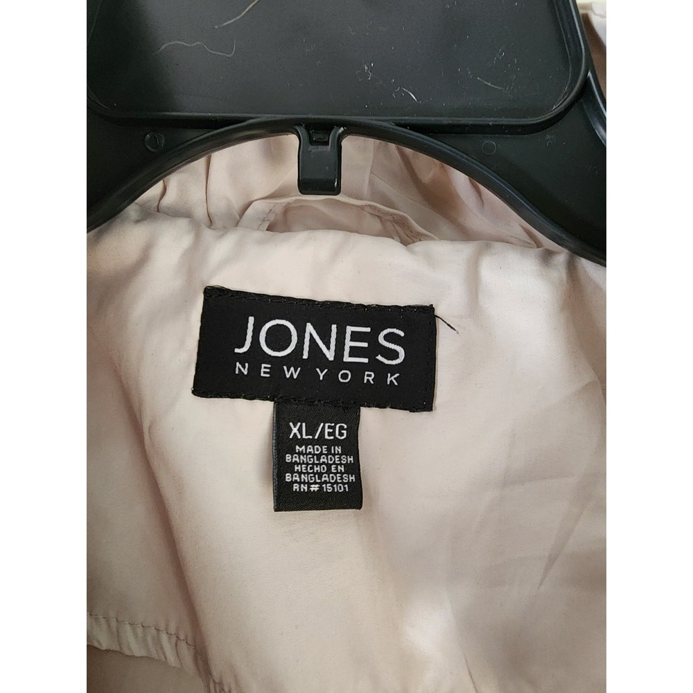 Jones New York XL Hooded Lightweight Jacket Zip Drawstring Beige Windbreaker - Picture 5 of 8